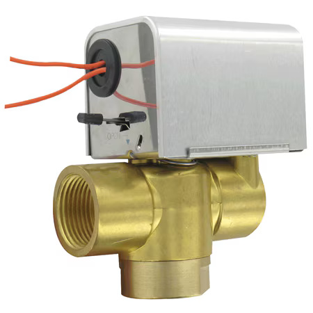 3-Way Electric Zone Valve for HVAC – 1/2 to 1 in, 24/120 VAC, Easy Install